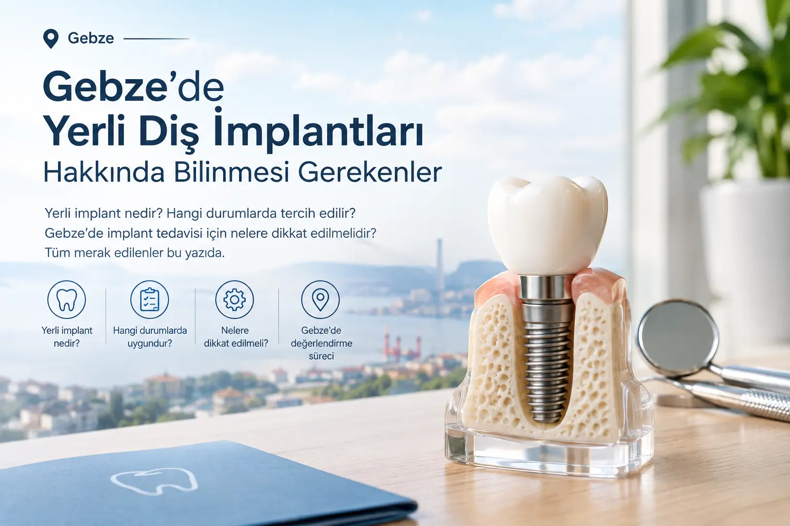 Gebze’de yerli diş implantları hakkında bilgilendirici dental implant görseli